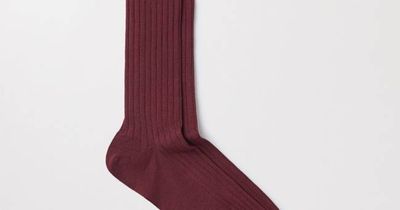Burgundy Merino Sock | Ribbed Italian Wool | Asket