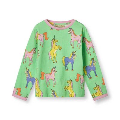 Long-sleeved top with unicorns