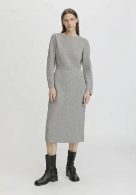 Strickkleid Midi Regular aus reiner Bio-Baumwolle und Schurwolle