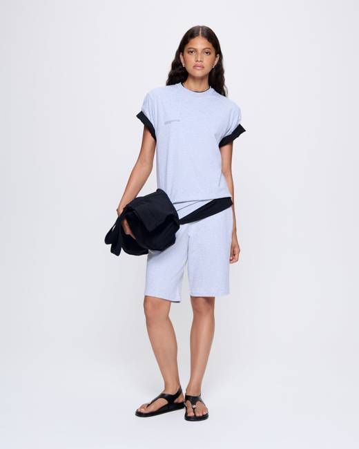 Womens 365 Midweight Long Shorts—grey marl