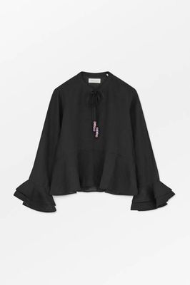 Frigga flounce shirt - Black