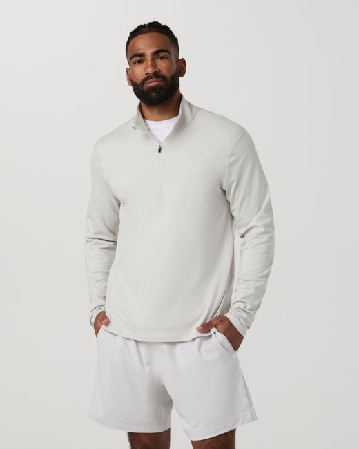 Vuori Ponto Half Zip Mock Neck – Men's Salt Heather Layer – Vuori