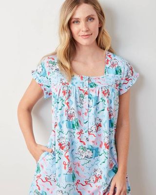 PF x The Hiltons Wrapped Gifts - Pintuck Nightgown - Baby Blue