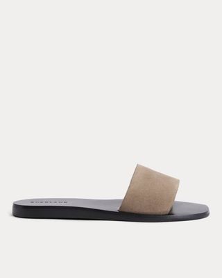 Suede Slide Sandal | Almond Buff Suede