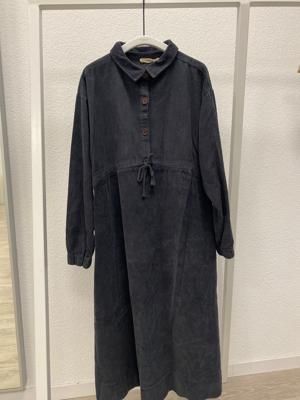 Yuri Organic Cotton Cord Dress in Charcoal