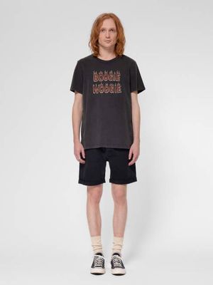 Josh Denim Shorts Aged Black regular fit shorts | Nudie Jeans