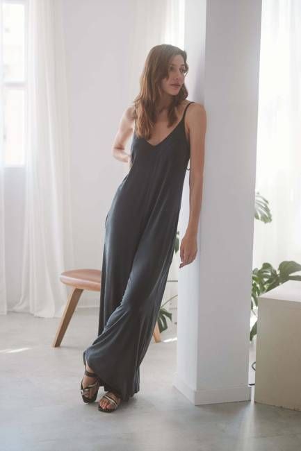 SLATE BLACK WIDE JUMPSUIT