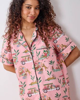 Cabana Cats - Short PJ Set - Peach Daiquiri