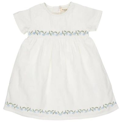 Pretty Muslin Dress (Embroidered) - White