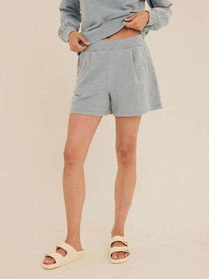 Jessamina Denim Terry Pleated Short