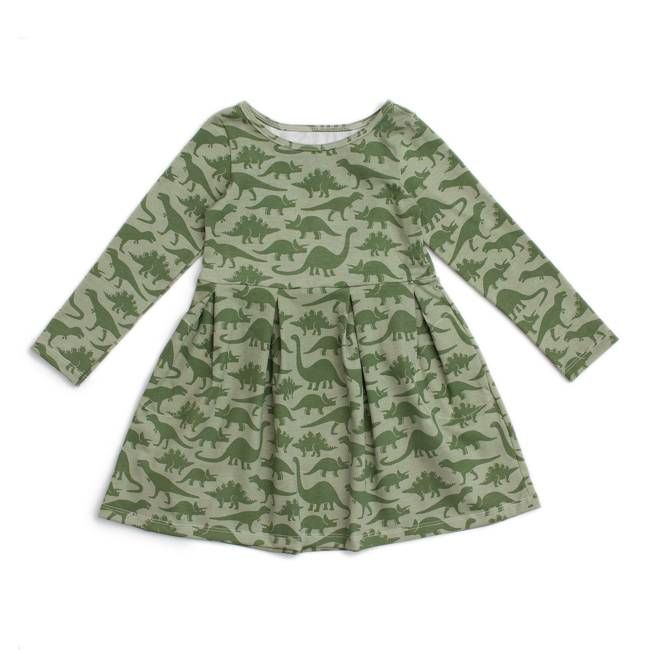 Madison Dress - Dinosaurs Sage