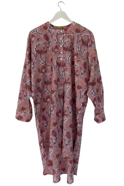 NEW! Block Print Henley Neck Kurta No. 82
