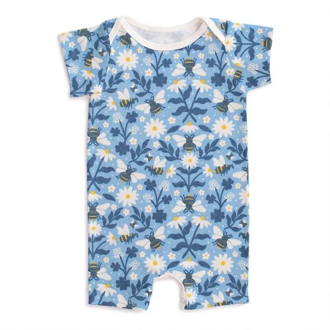 Summer Romper - Bees Blue