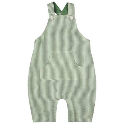 Baby Dungarees (Seersucker Fine Stripe) - Green