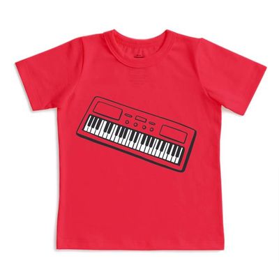 Short Sleeve GRAPHIC Tee - Keyboard Scarlet Red