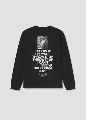 AGOLDE x Tupac Throw It Up Long Sleeve Tee in Washed Black