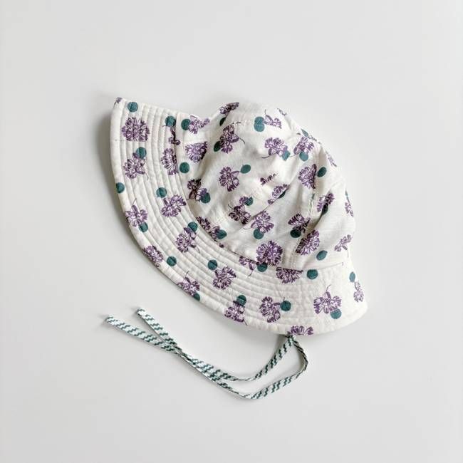 Sun Hat, Carnation Print, Pansy, OS