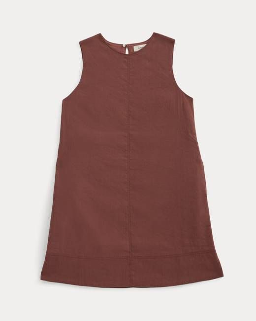The Shift Dress in Stretch Linen | Henna Red