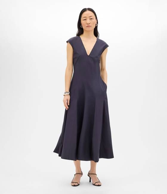 V Neck Day Dress | Midnight