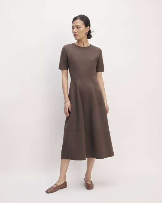 The Dream Short-Sleeve Dress | Earth Brown