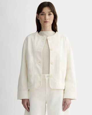 The Denim Barrel Jacket | Calico Ecru