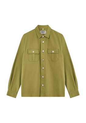 Mens JEAN Overshirt - Khaki Green