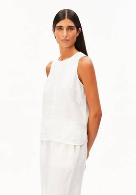 PURE LINEN BLOUSE TOP | white