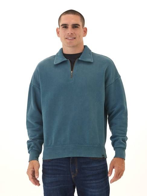 Gabe Mineral Wash Heavy Terry Quarter Zip Pullover