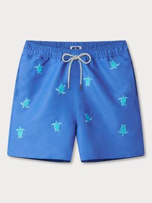 Men's Turtles Hold On Embroidered Staniel Swim Shorts