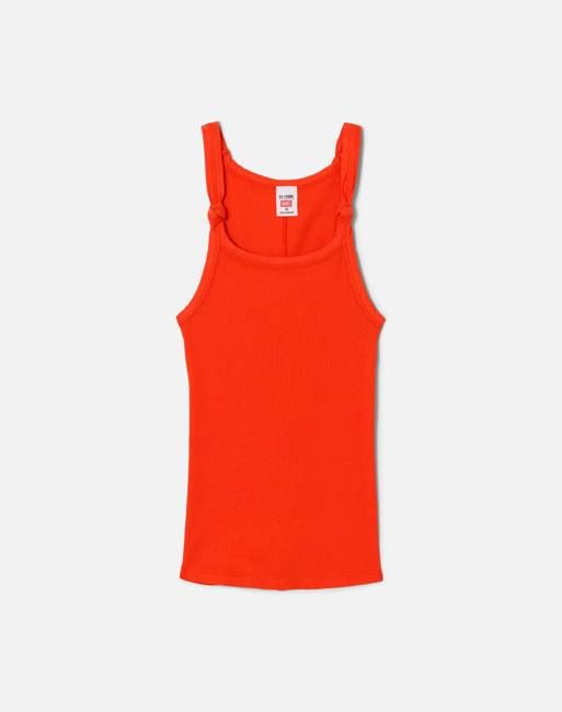 Knotted Ribbed Tank - Aperol
