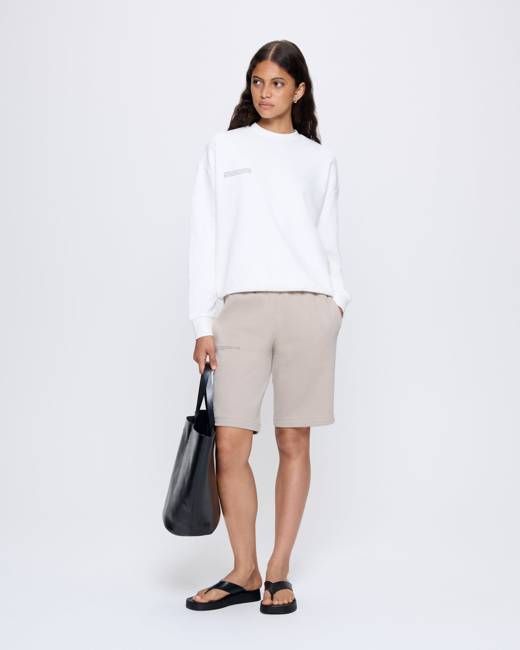 Womens 365 Midweight Long Shorts—stone