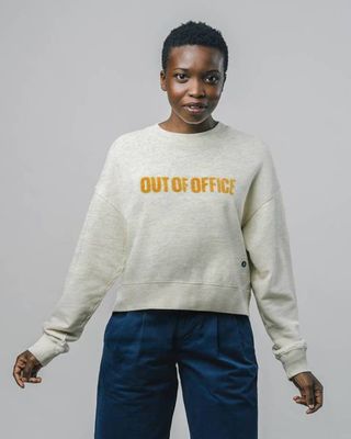 Out of Office Rounded Hem Sweatshirt Cream
