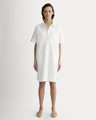 The Oxford Short-Sleeve Shirt Dress | White
