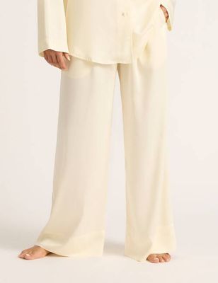 Vegan Silk Wide Leg Pant - Pearl