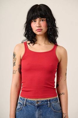 Tully - Cotton Strappy Vest in Red