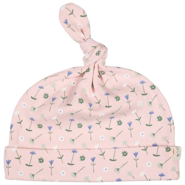 Knotted Hat - Flowers, Pink