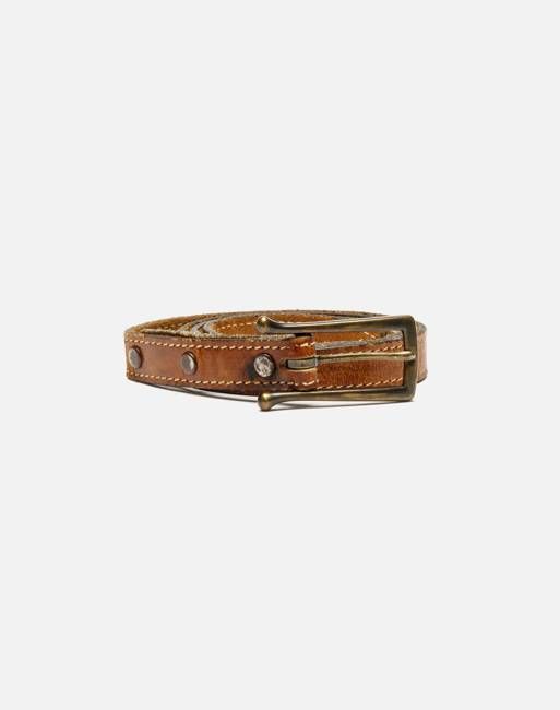 80s Leather Belt -#1021