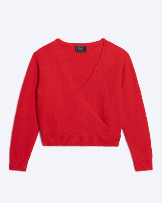 Lowie Alpaca Red Ballet Wrap Cardigan