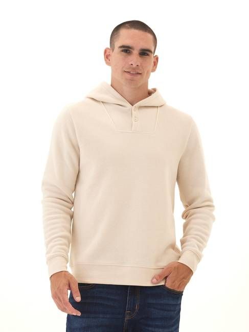 Kieran Triblend Fleece Henley Hoodie