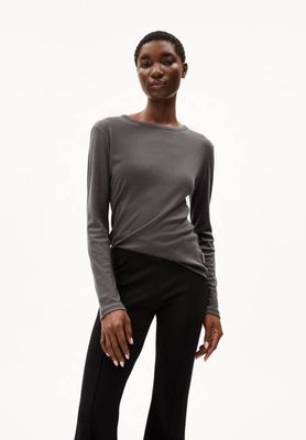 MAIAA LANGARMSHIRT AUS WOLLMISCHUNG | Eisenguss