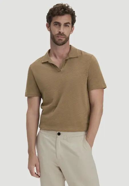 Jersey Polo Relaxed made from linen and organic cotton