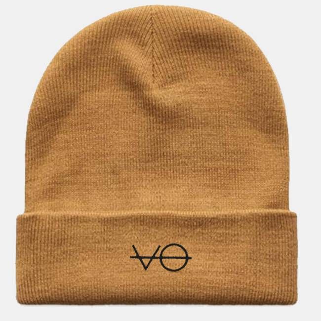VO Embroidered Vegan Cuffed Beanie