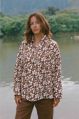 Puka Linen Shirt - Lei Brown