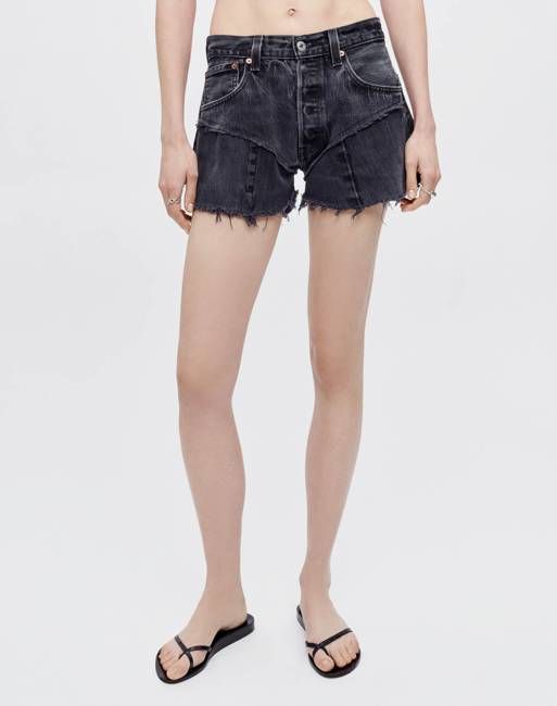 Levi's Black French Cut Mid Rise Relaxed Short