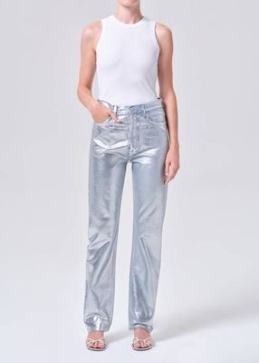 90's Mid Rise Straight 32" in Tin Foil