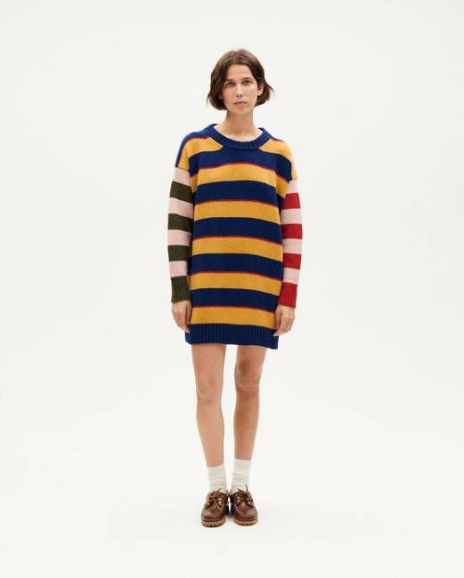 Otilia short oversize wool stripes dress