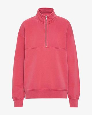 Organic Quarter Zip - Faded Red