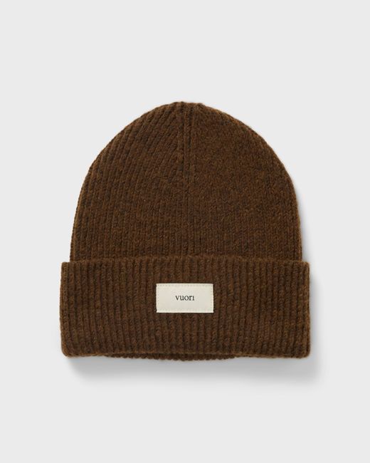 Vuori Label Beanie 2.0 – Bourbon Heather Soft Knit Beanie – Vuori