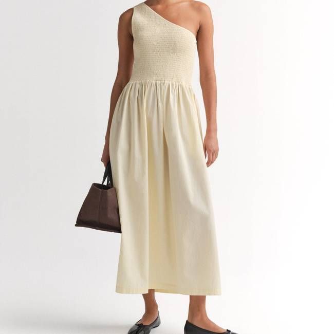 Organic Poplin Asymmetrical Dress