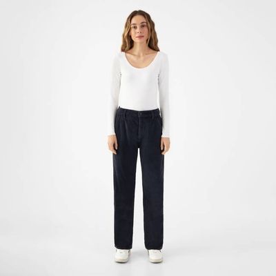 MANE Relaxed Straight Corduroy - French - Dark Navy - Womenswear
